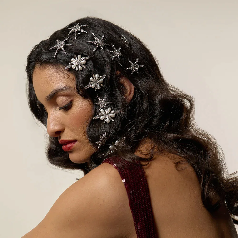 Kore mizaç inci çiçek saç tokası kadın üst düzey moda taklidi tek kelime klip patlama kırık saç tokası zarif başlık