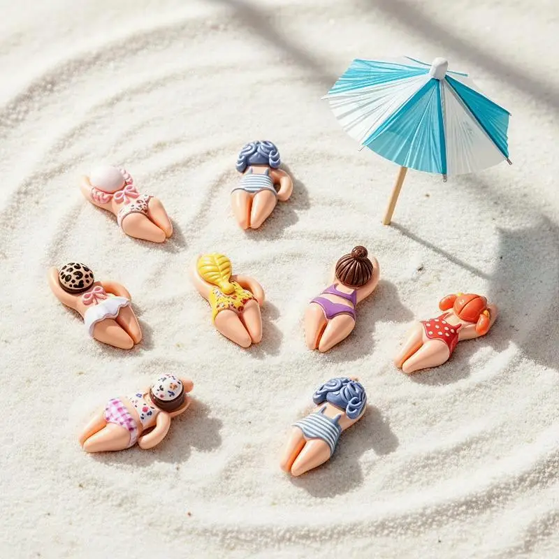 Vivid Swimming Bikini Girl Mini Resin Figurines 7/14PCS Waterproof for DIY Fairy Garden Party Favor Desk Decor