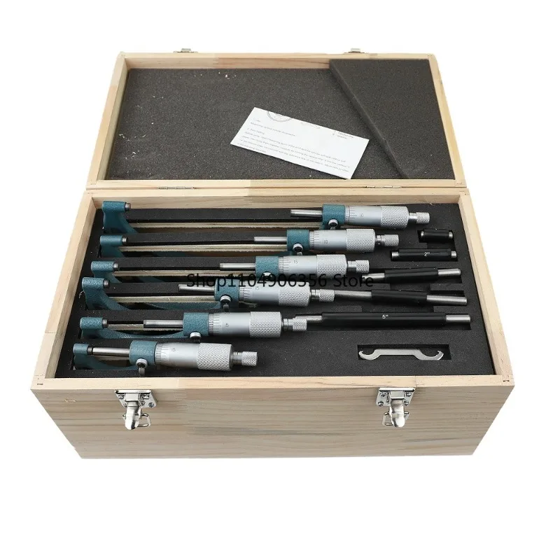 for 0.0001 inch 6pcs/set micrometer suit professional classy precision mechanical tool suit micrometer measuring tool