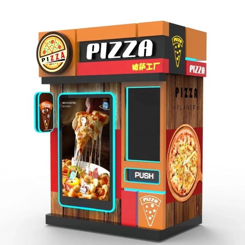 Hot Pizza Vending Machine Fully Automatic Robot Vending Machines Pizza for Sale Touch Screen 55 Inch 24 Hour Self-service