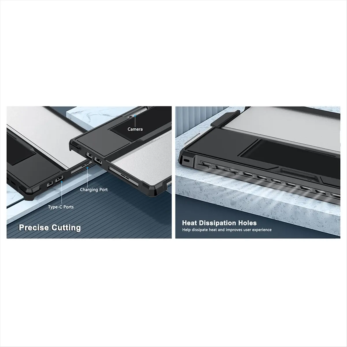 حافظة ثابتة مناسبة لجهاز Microsoft Surface Pro 7-4 / Pro 2017 / Pro LTE، حافظة حماية متينة الكل في واحد مع حامل قلم A