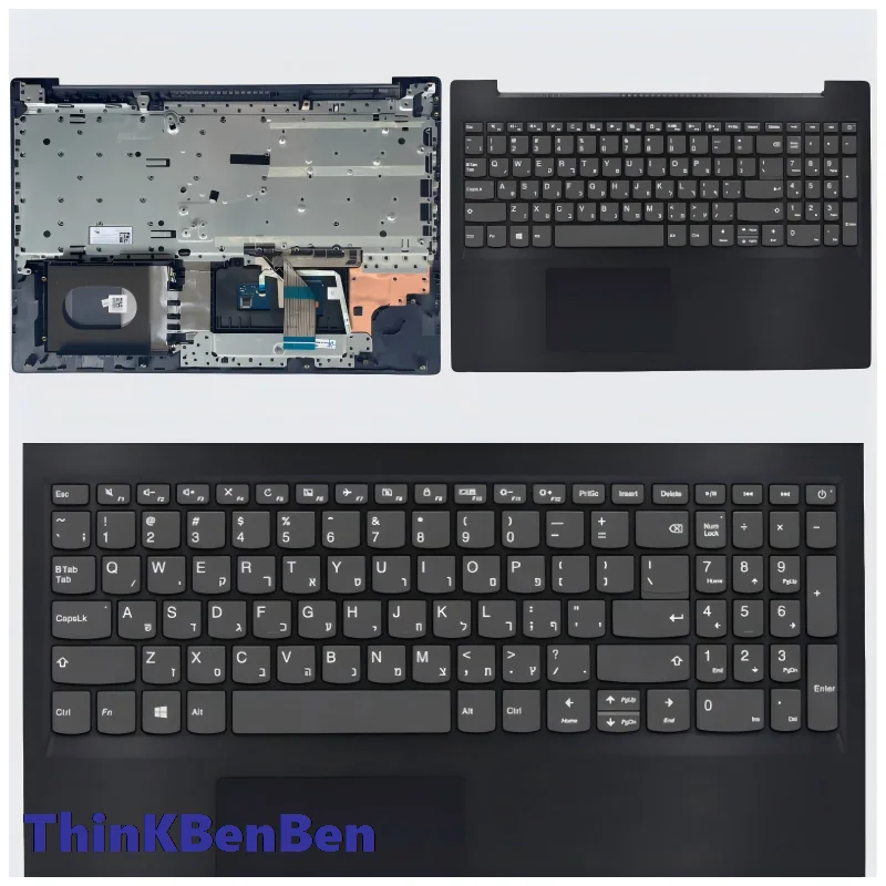 

HB Hebrew (IL Israel) Blue Keyboard Upper Case Palmrest Shell Cover For Lenovo Ideapad L340 15 15IWL 15API 5CB0S16667