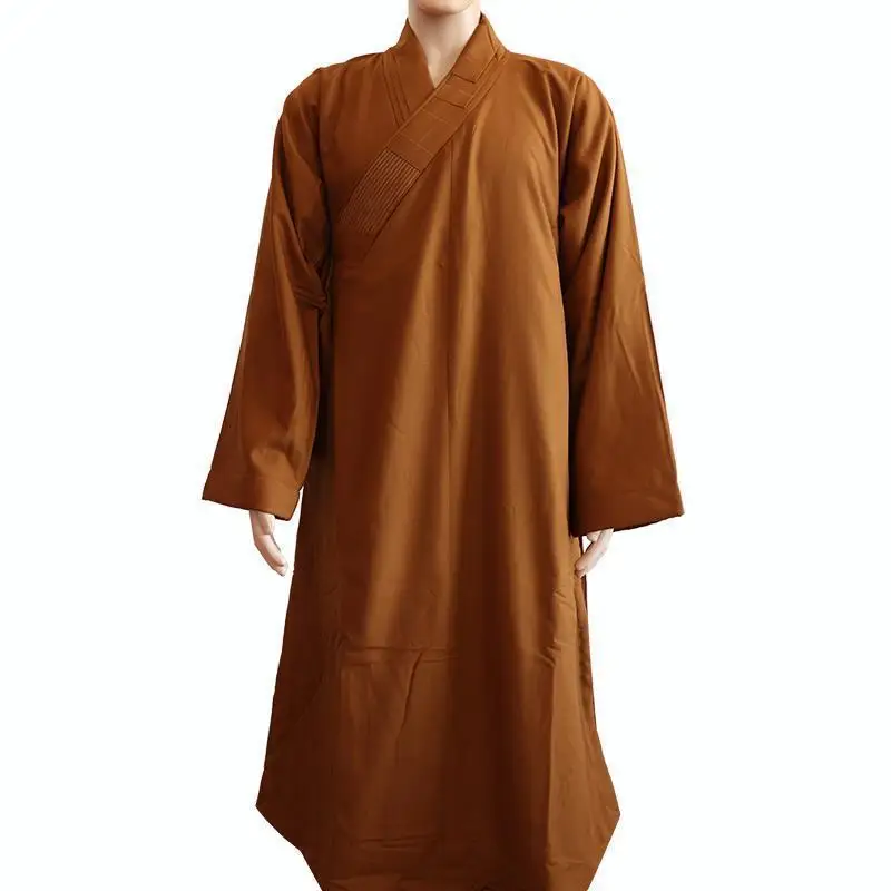 Winter Thick Fleece Buddhist Monk Robes Clothing Shaolin Monk Gown Traditional Chinese Clothing Uniform Meditation Monk Clothes