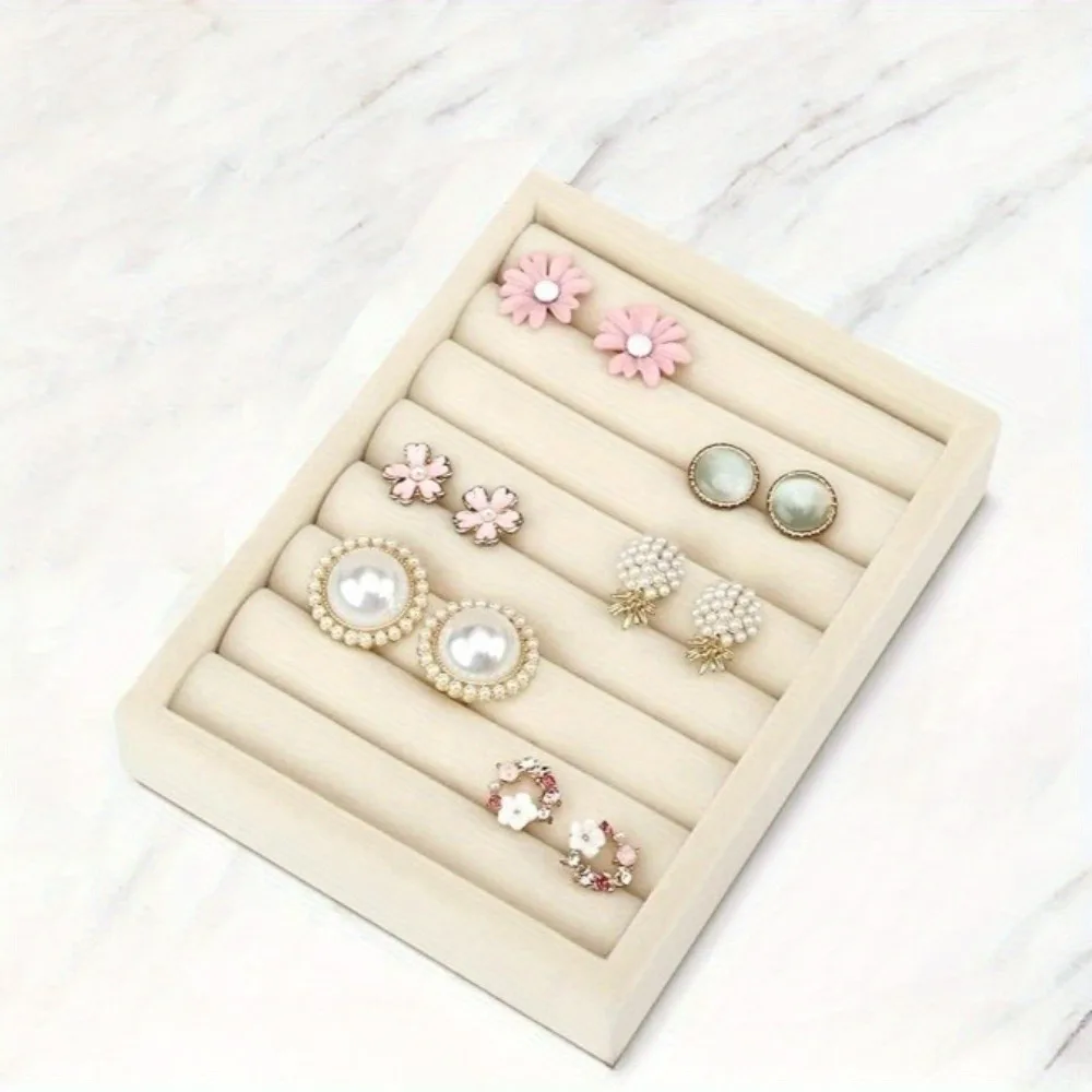 2PCS Jewelry Organizer Velvet Jewelry Storage Tray Ring Showcase Drawer Organizer Trays earring storage box small drawer lining