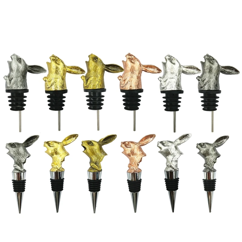 

Easter Cartoon Bunny Wine Bottle Stopper, Pour Spout, Zinc Alloy Bar