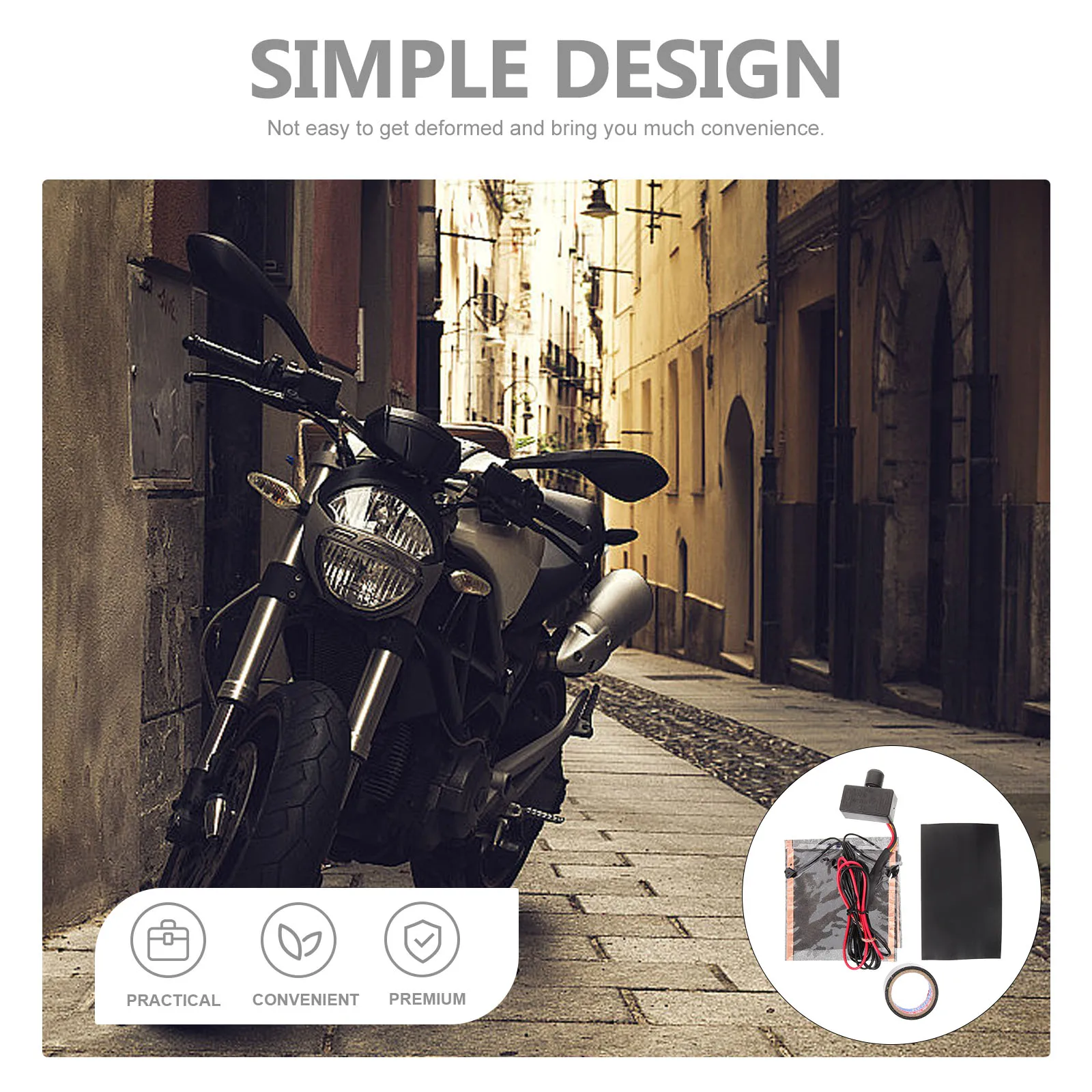 

1 Set Of Electric Heated Motorcycle Handlebar Universal Anti-Freezing Warm Durable Plastic Grips For Scooter Riders Handlebar