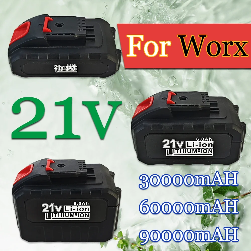 

21V 3.0/6.0/9.0AH Cordless Rechargeable for Worx Power Battery, Impact Drill, Spare Battery for Power Tool