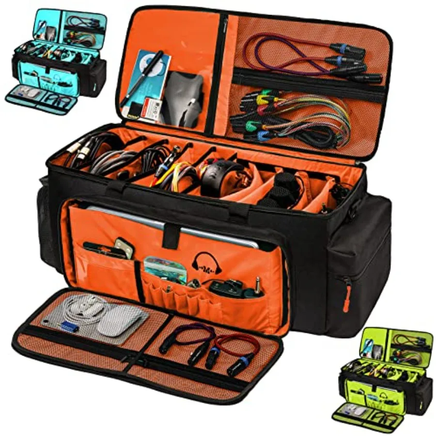 

Сумка для DJ-оборудования - 24-дюймовый большой органайзер для кабелей - дорожная сумка с мягким дном и разделителями для аксессуаров и оборудования DJ