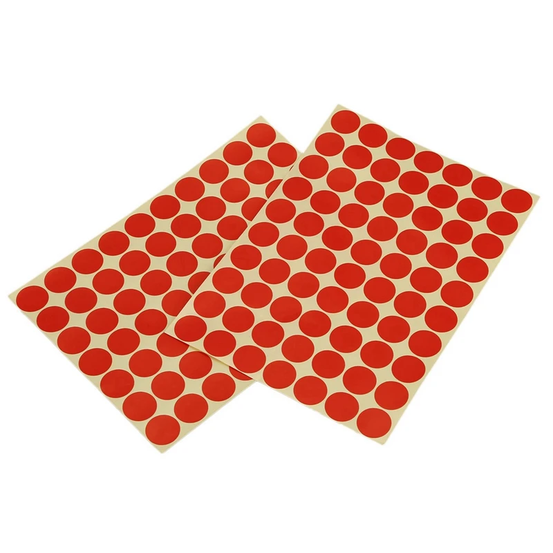 6Set 19Mm Circles Round Code Stickers Self Adhesive Sticky Labels Red