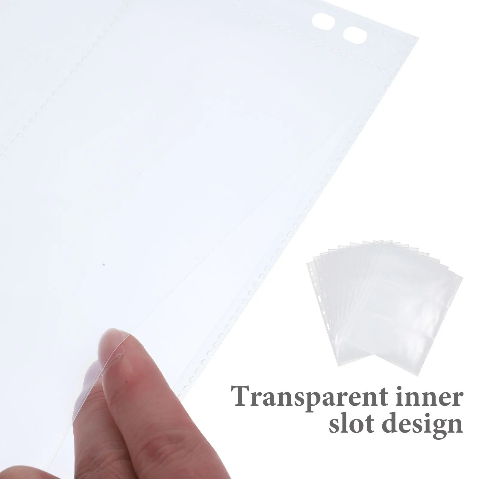 

10Pcs Money Sleeve for Bills Loose Leaf Album Pages Transparent Photo Pockets Pages for Trading Cards Tickets Collection Holder