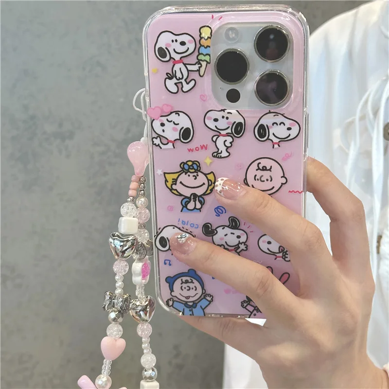 Snoopy Charlie Brown Phone Case For iPhone 15 14 13 12 11 Pro Max XR XS MAX 7 8 Plus Cute Cartoon Case