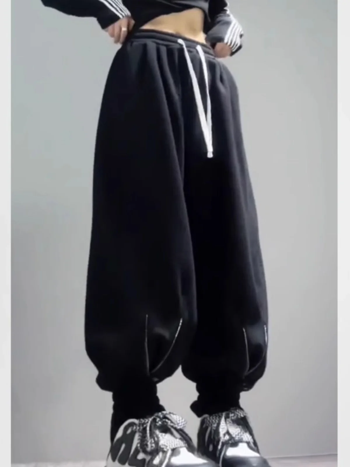 

Extra Large 300 Pou Pants Men Women Autumn Winter Lantern Pants Zipper Design Casual Harlan Pants Carrot Sle Youth Faion