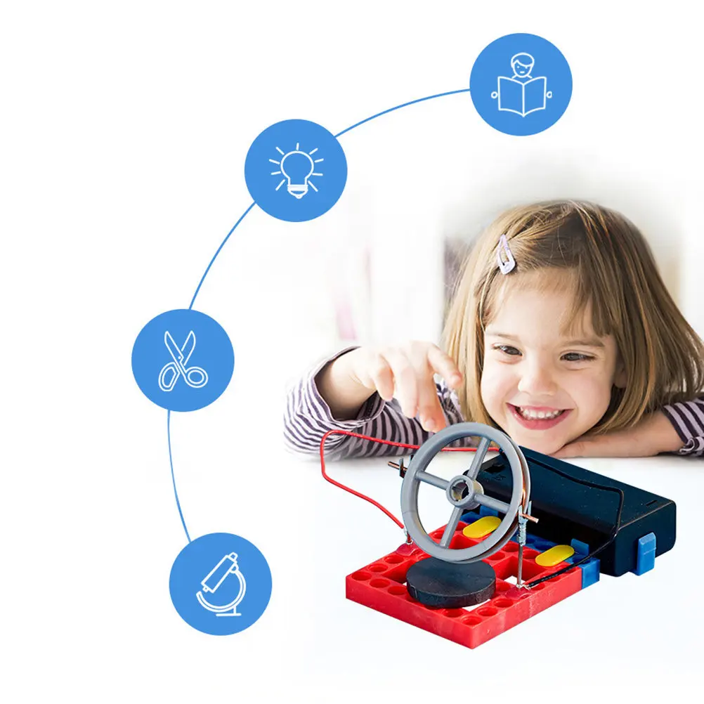 1 Juego de Kit de Experimentos Científicos Educativos con Electromotor Creativo para Niños, Juguete de Aprendizaje de Física con Electromotor DIY