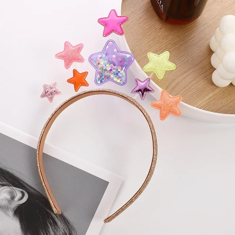 Children\'s Hair Band Sequins Glitter Powder Moon Halloween Charms Metal Alloy Hair Hoop Birthday Kids Headwear Accessories