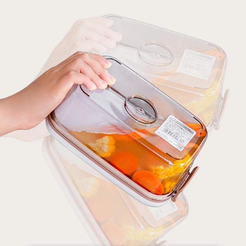 White Dolphin Circle Rectangle Square Vacuum Container Crisper Different Capacity Vacuum Sealer Kitchen Dropshipping