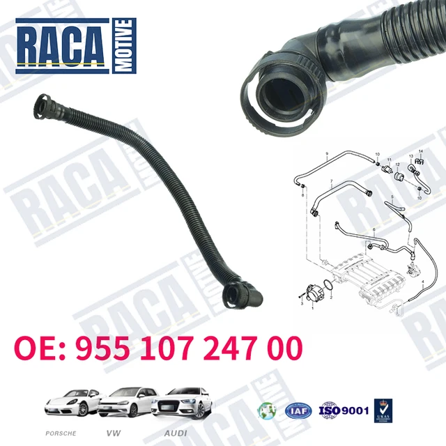 Do Porsche Cayenne 958 3.6L V6 2011-2018 Wąż odpowietrzający wału korbowego Silniki Rura odpowietrzająca 95510724700   955 107 247 00