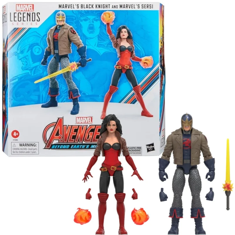 Hasbro Marvel Legends Series The Avengers 60th Anniversary Black Knight Sersi 2-Pack 6-Inch Action Figure Gift