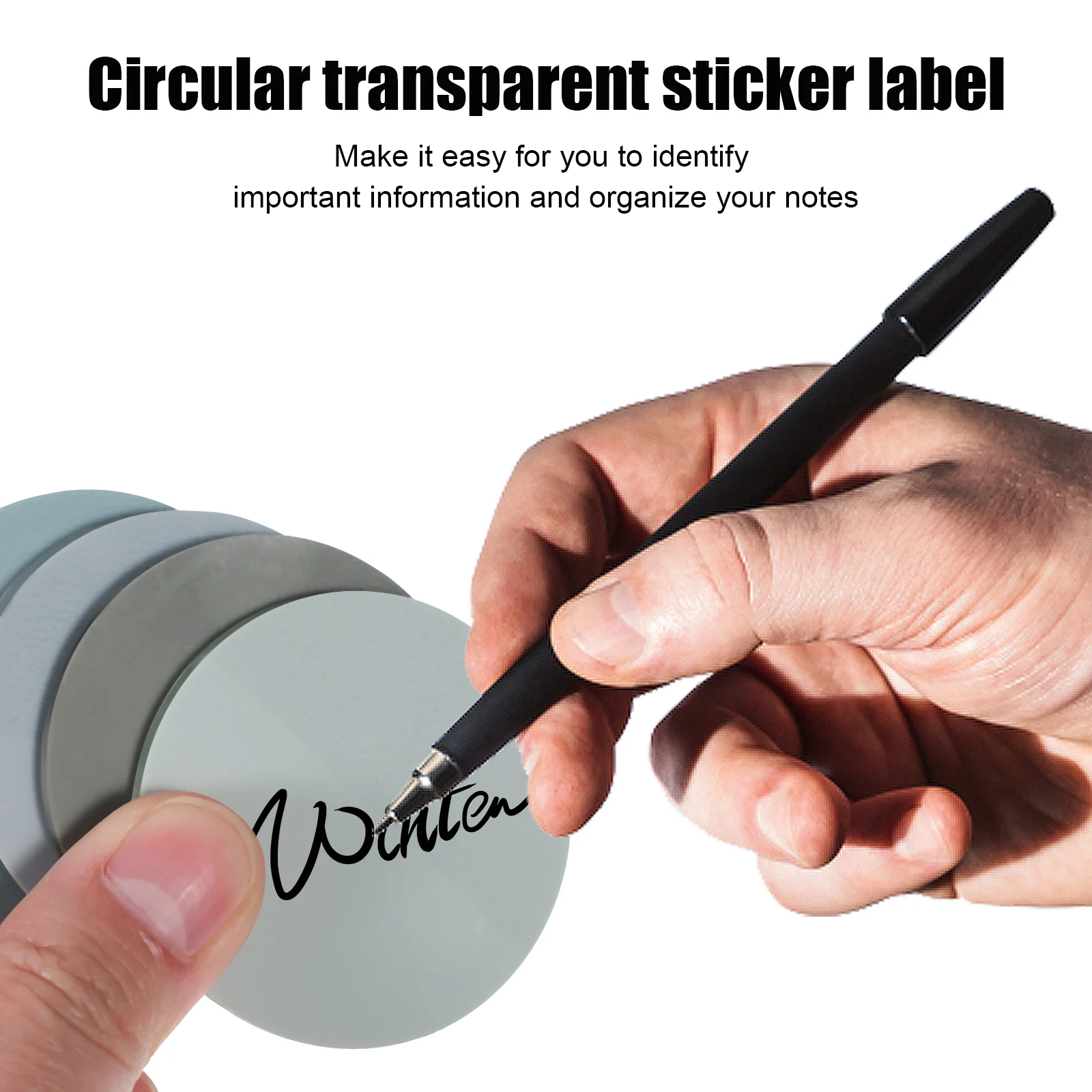 

1200 Sheets Transparent 8 Round Designs Smooth Writing No Residue Book Tabs for Reading Magazines Diaries