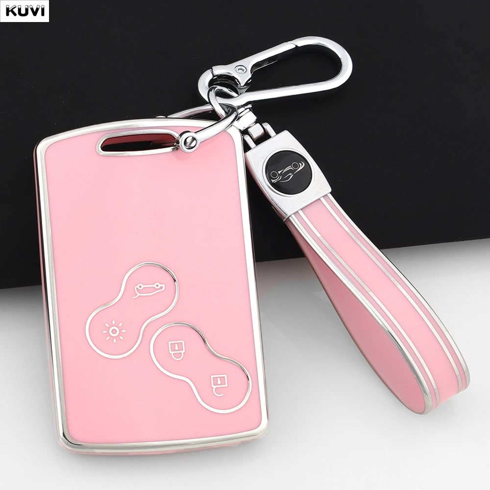 Capa tpu para chave remota de carro, capa para renault duster captur clio logan megane 2 3 koleos scenic nema fluence zeo kaptur