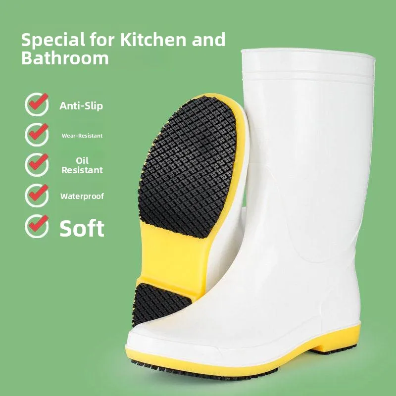 Zapatos de Chef Antideslizantes para Hombre, Botas de Trabajo para Cocina, Resistentes al Agua y al Aceite, Calzado de Seguridad Antideslizante para Preparación de Alimentos en Restaurantes