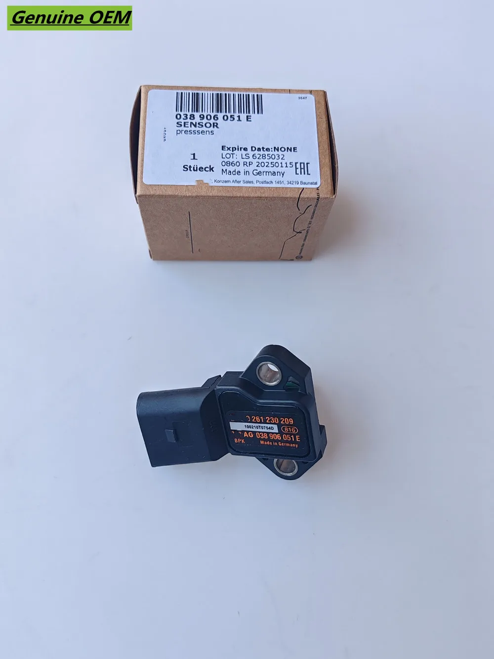 

Сделано в Германии OEM 038906051E 0261230209 Датчик повышения турбокомпрессора 038-906-051-E для AUDI A4 A5 Q5 TT VW 2.0
