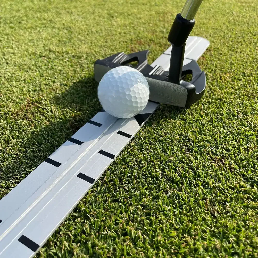 Golf Putter Straight Ruler Aluminum Golf Practice Aid Putting Alignment Rail For Beginners And Professional Training Golfers