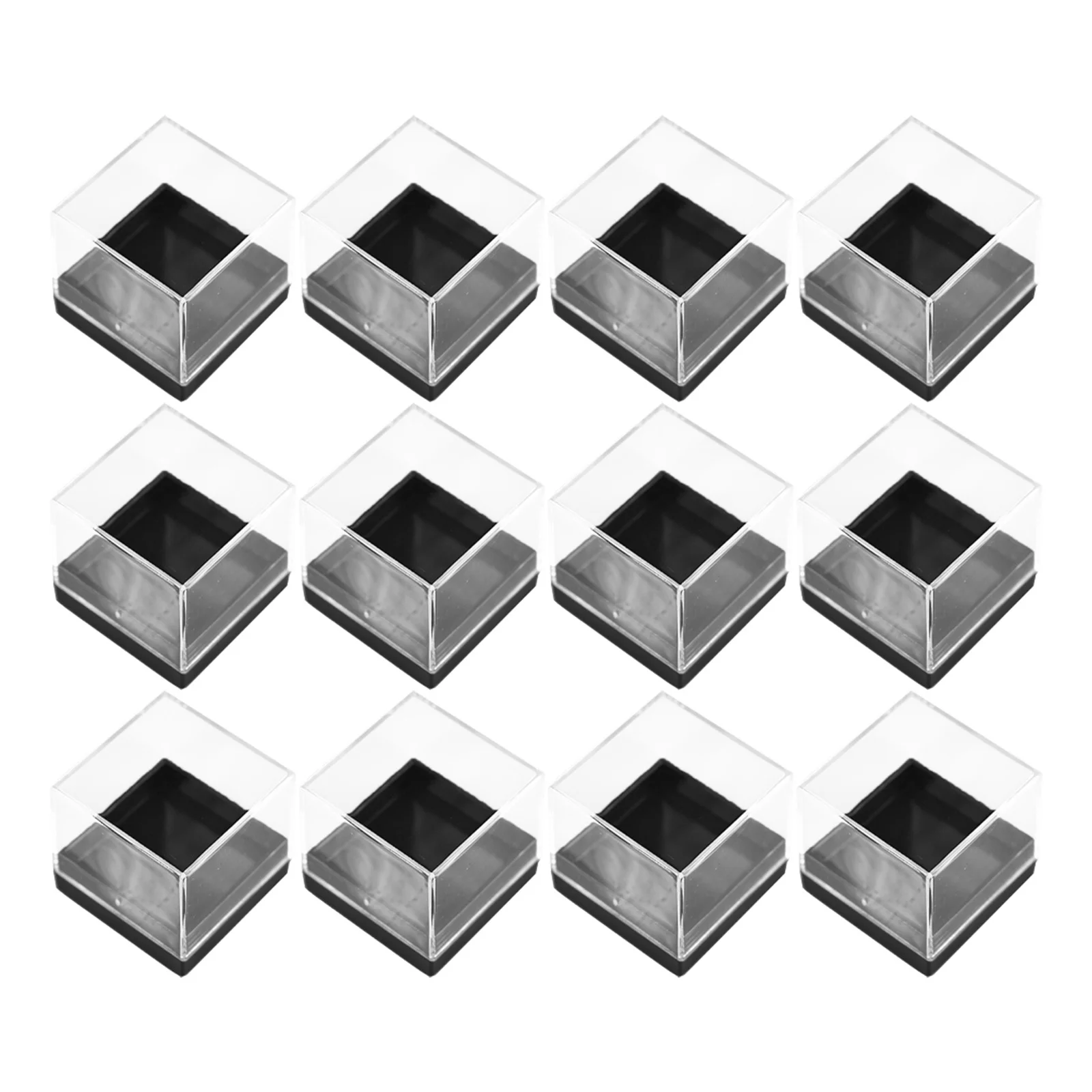 

12Pcs Cube Clear Boxes Transparent Square Specimen Storage Cases Mineral Sample Display Organizer Storage Cube Clear Box
