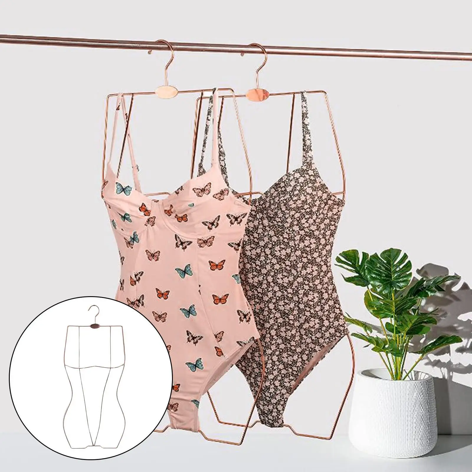 Body Shape Bikini Swimsuit Hanger Dress Lingerie Wardrobe Organizer Rack Rose Aureate