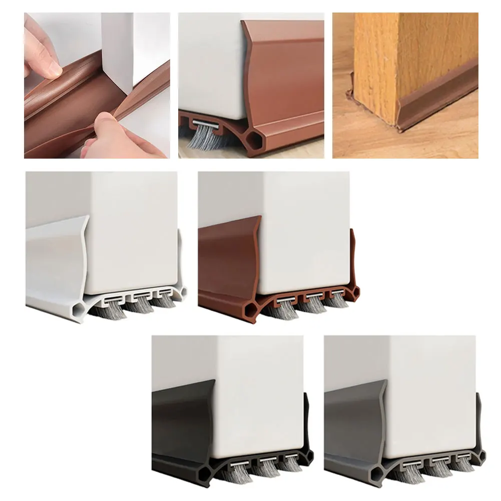 

Уплотнительная лента для нижней части двери с щеткой, 1 шт., для защиты от шума, ветра и пыли