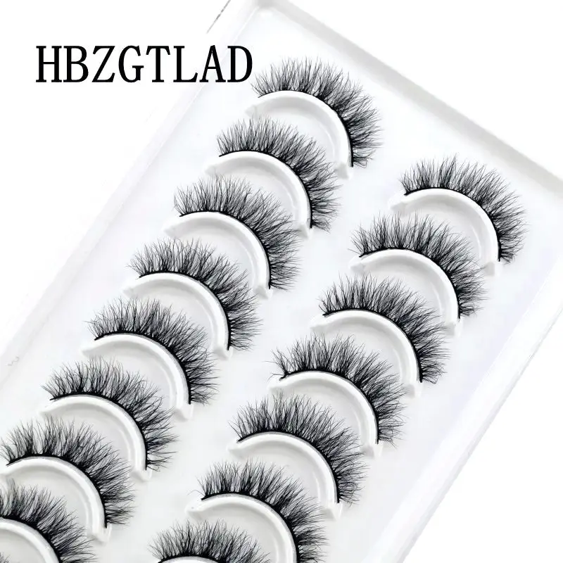 HBZGTLAD ciglia finte 10 paia di ciglia 6D ciglia di visone Faux Mink Fluffy Lash Soft Full Thick Wispy Makeup Extension ciglia