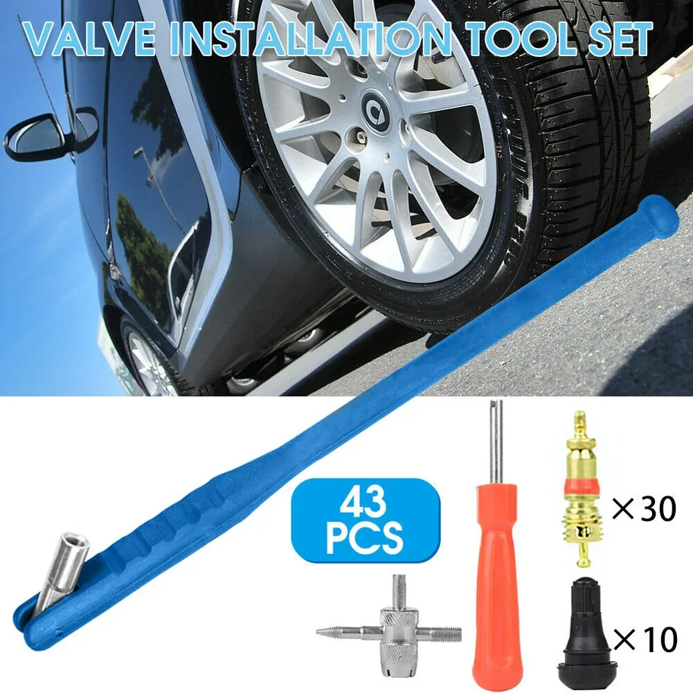 43pcs Car Tyre Valve Stem Puller base Quick Remover Tire Installer Repair Tool Vehicles Accessoires Tyre Valve Core Remover