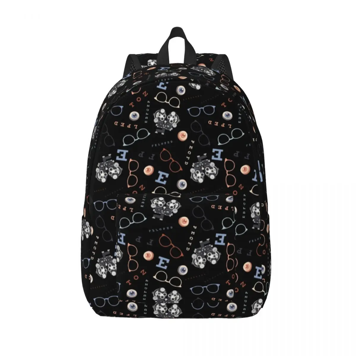 

Optometry Travel Canvas Backpack Women Men School Computer Bookbag Glasses Eye Snellen Chart College Student Daypack Bags