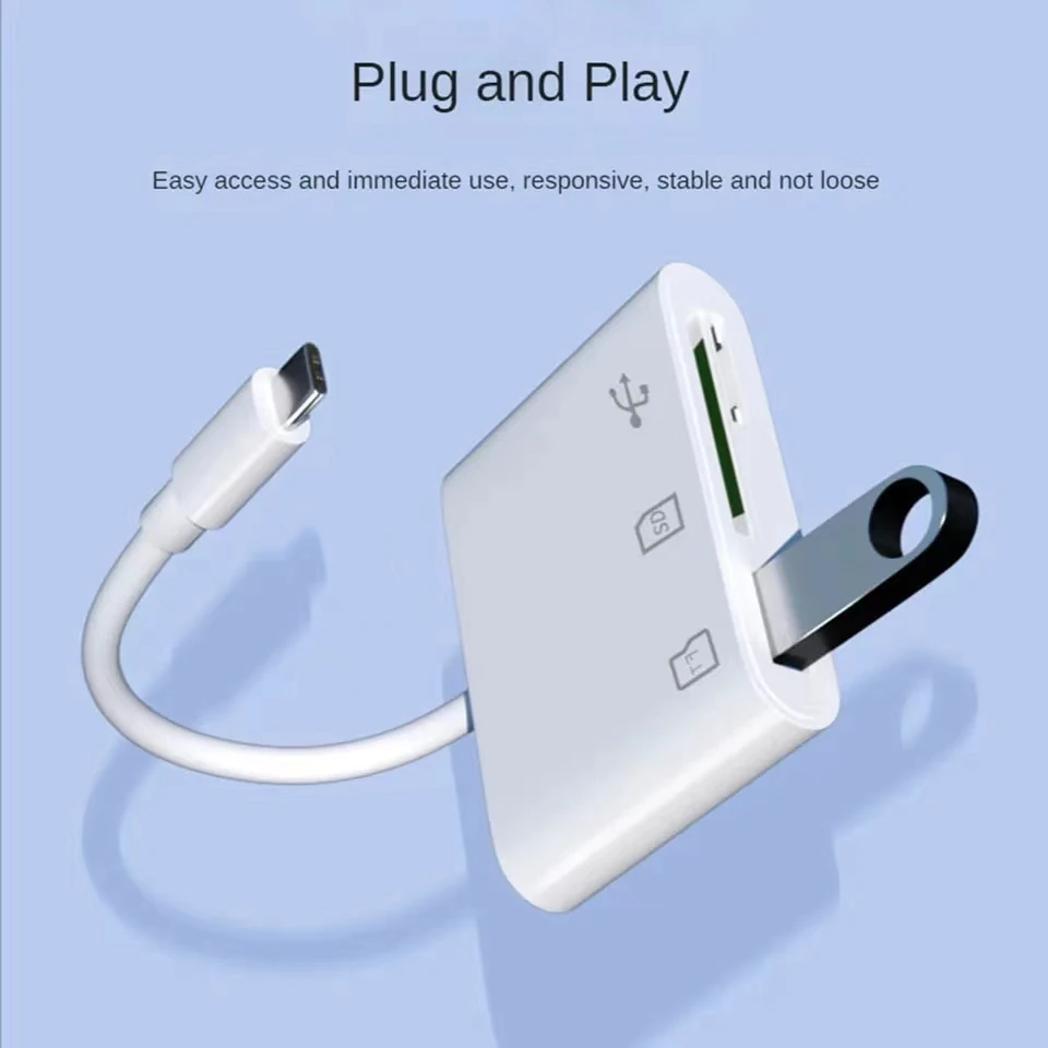 อะแดปเตอร์ 3 ใน 1 Type-C, Tf, Cf, Sd, เครื่องอ่านการ์ดหน่วยความจํา, เครื่องบันทึก, Compact Flash Usb-C, Pro, Huawei, Macbook