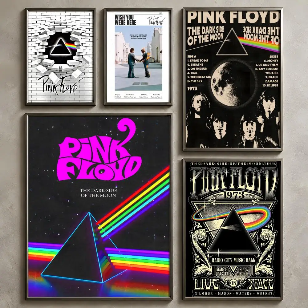 Band P-Pink Floyd-d Poster Vintage Self Adhesive PP Wall Art Home Bar Bedroom Decor Gift