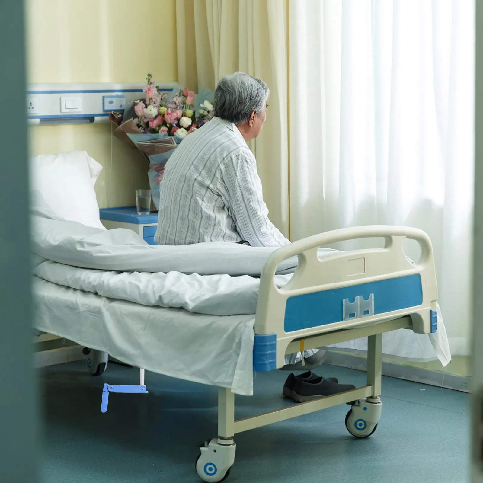 Manivela de Substituição para Cama Hospitalar Semielétrica: Ajuste Ergonômico de Altura em ABS e Liga de Alumínio para Cuidadores