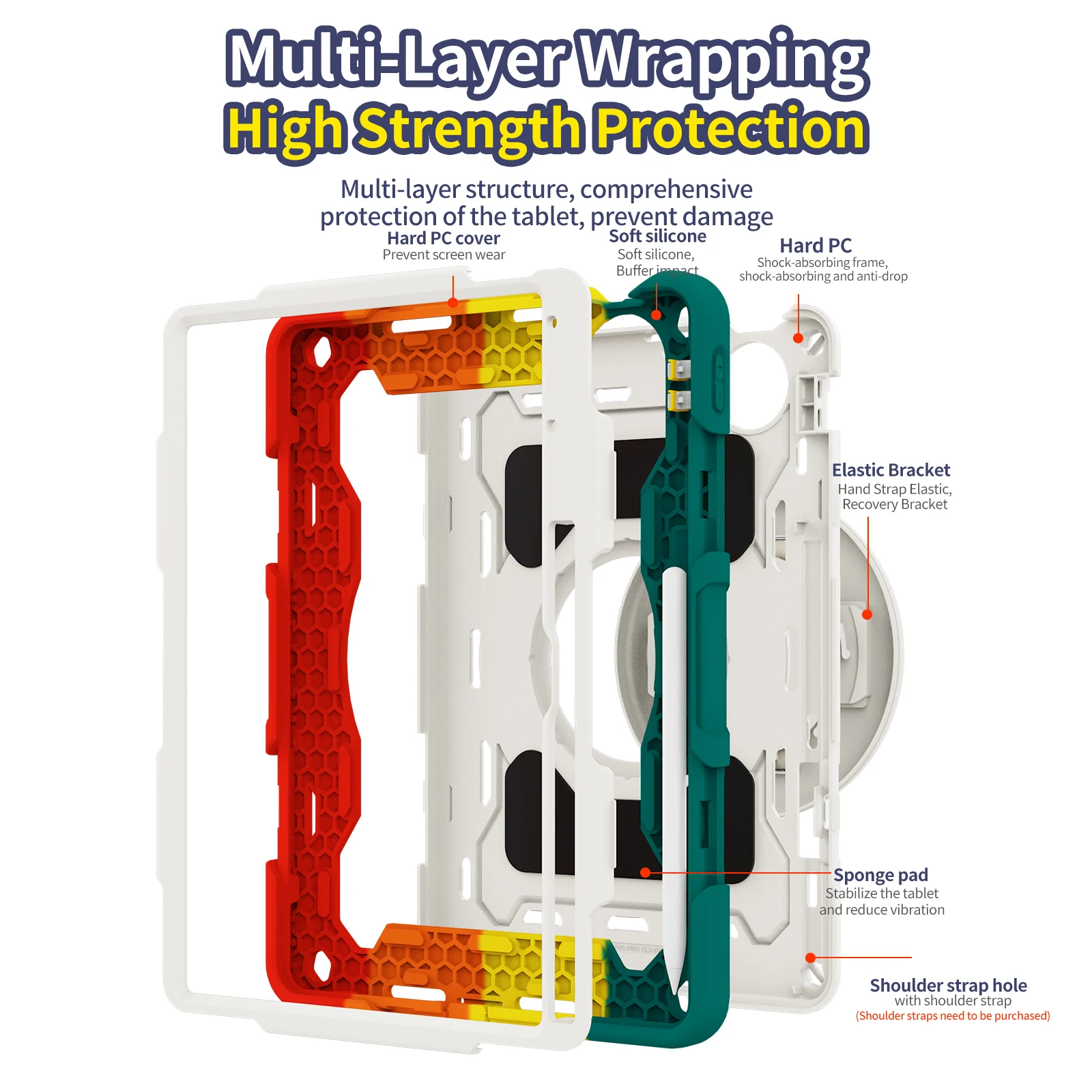 Rugged Case Universal For Huawei MatePad Pro 12.2 2025 2024 MRDI-W09 MRO-W00 W09 W10 AL10 Heavy Duty 360 Rotating Stand Cover