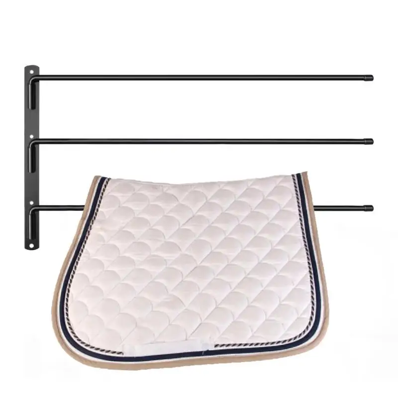 Saddle Pad Rack Horse Tack Storage 180 Degree Swing Out Sturdy Saddle Pad Rack Attachment Stable Well-Spaced Swinging Blanket