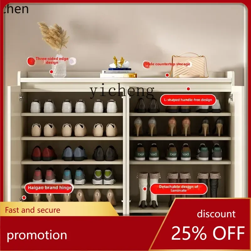 

HXL solid wood shoe cabinet, simple modern large-capacity locker at the entrance of the home