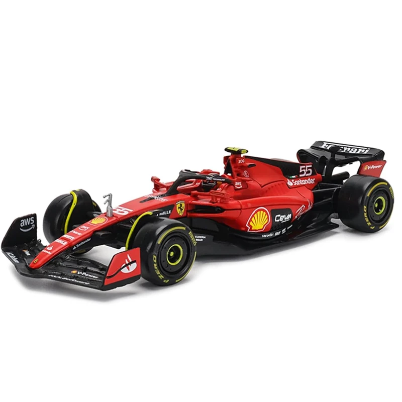 Bburago 1:43 Hardcover 2023 F1 Racing Ferrari SF23 # 16 Alfa C43 #77 Alpine Model Car Model Alloy Car Toy Male Collection Gift