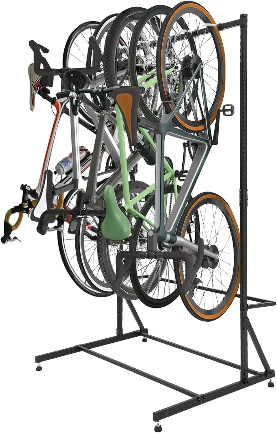 

Garvee 160KG Load Capacity Vertical Wall Mount Bike Rack for 5 Bicycles, Metal Freestanding Stand Storage Holder Suspension Garage Basement Shop Space Saving