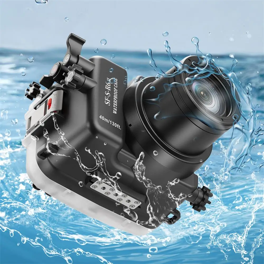 Seafrogs 40M/130FT Underwater Camera Housing Waterproof Case For Canon EOS R6 II With Flat Port (FL60)