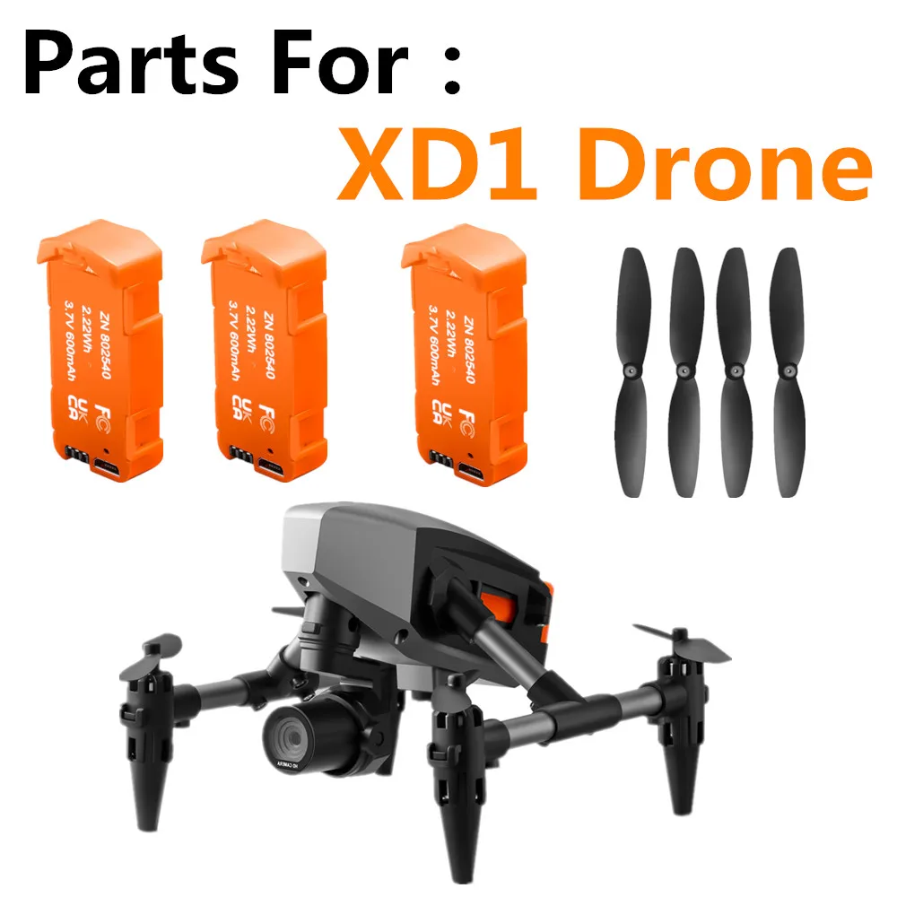 XD1 Drone Battery Accessories 3.7V 600Mah /Propeller Blade / XD1 Mini RC Drone Original Spare Parts XD1 Dron Battery