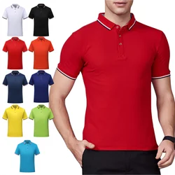 2024 Yaz Erkek Polo Gömlek Casual Şirket Grubu Kısa Kollu Erkek Serin ve Nefes Alabilen Giyim 9 Renkli S-4XL