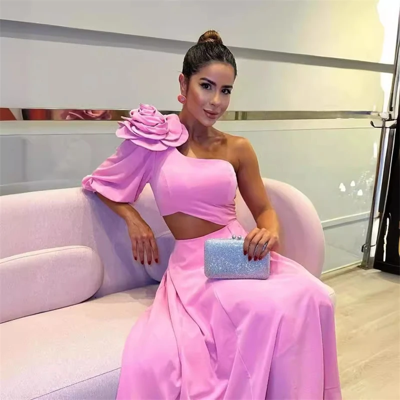 Pink Floral Silk Satin Jacket For Women Custom Big Flower Evening Party Coat, Elegant Outerwear For Wedding Cocktail Anniversary