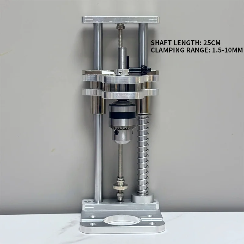 Vertical Drilling Aid Aluminum Vertical Drill Press Stand; DIY Woodworking Precision Straight Drill Guide Stand with Spring Cush
