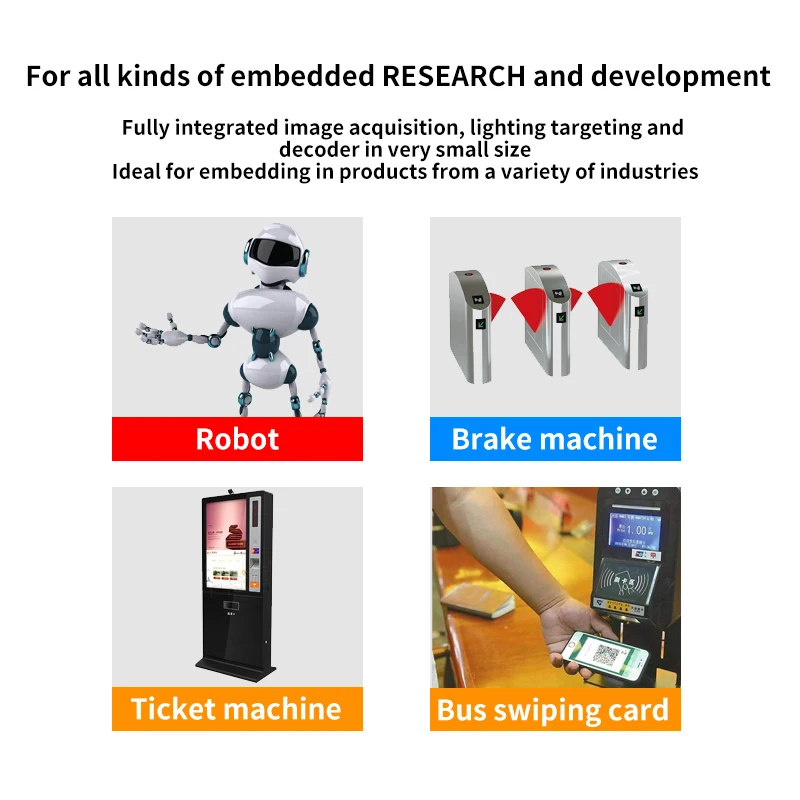 ScanHome Fixed-mount Barcode Scanners Embedded Barcode Readers  Engine USB RS232 1D/2D QR PDF417 hands-free scanning SH-7600N