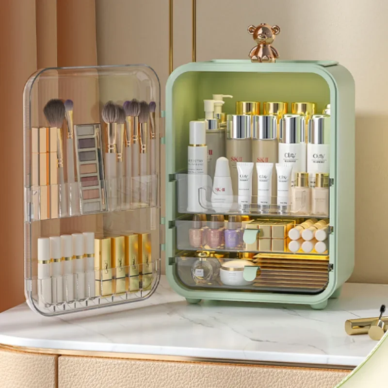 Organizador de maquillaje, caja de almacenamiento de cosméticos, cajón de almacenamiento portátil de escritorio de gran capacidad, contenedor de