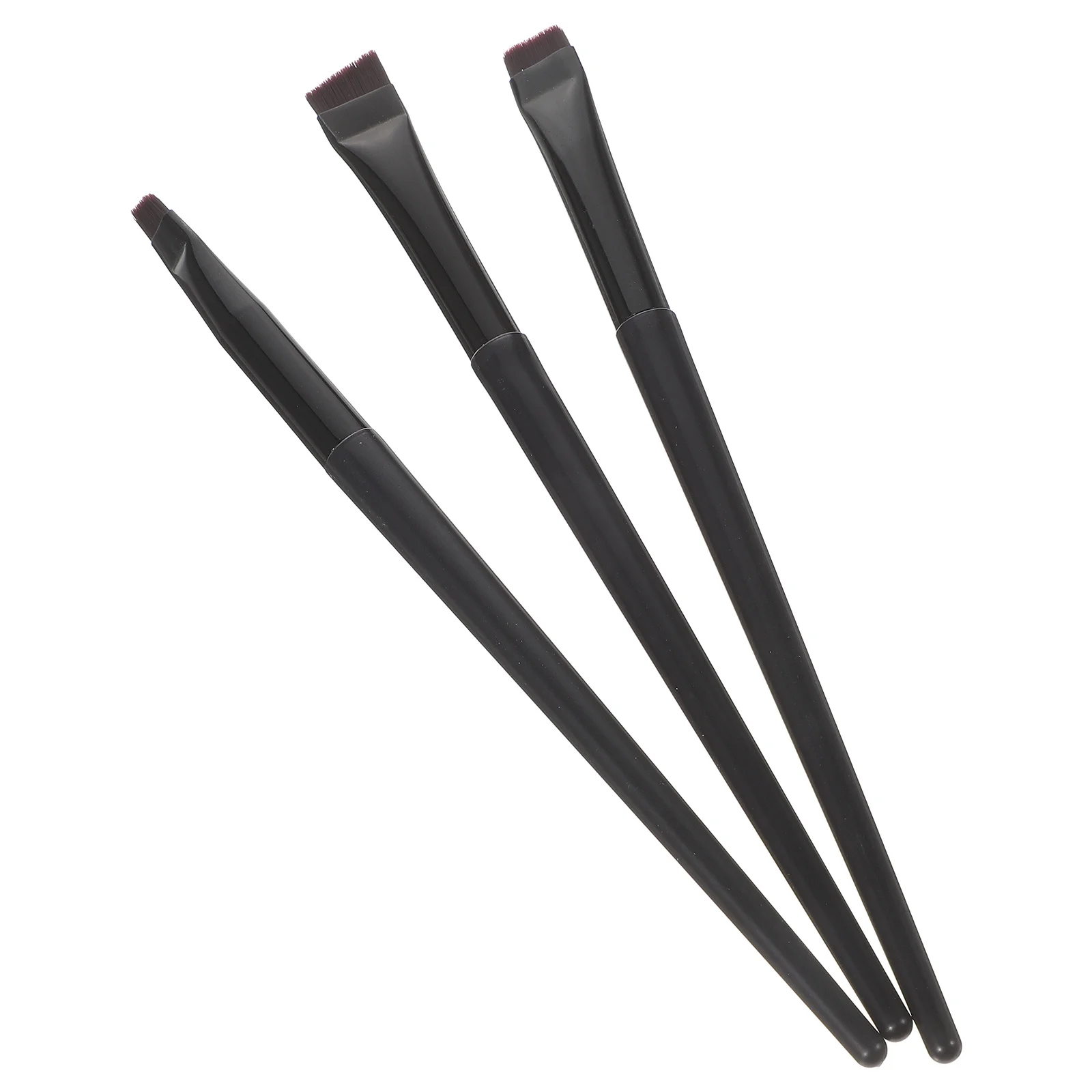 3 個のフラットアイライナーブラシセット柔らかく柔軟な毛先で汚れ防止クリエイティブメイクアップツール