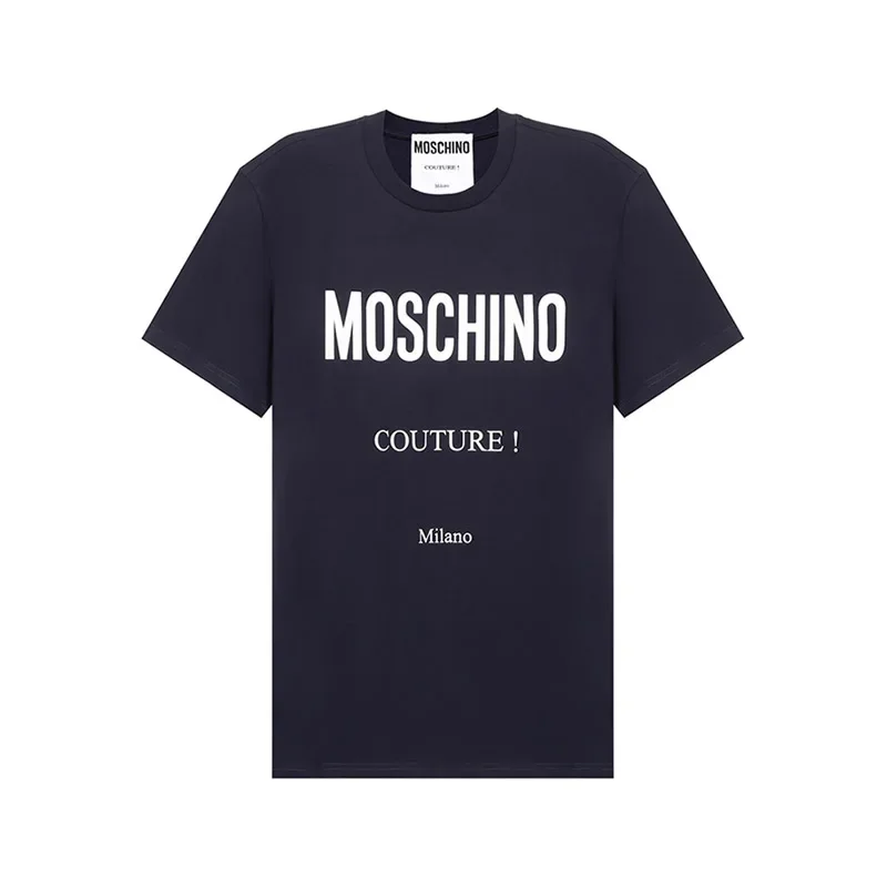 High Quality Luxury Brand T-shirt Moschino Men's Cotton Crew Neck Short Sleeve Top Men's Women's Clothing Street Wear Loose Tee