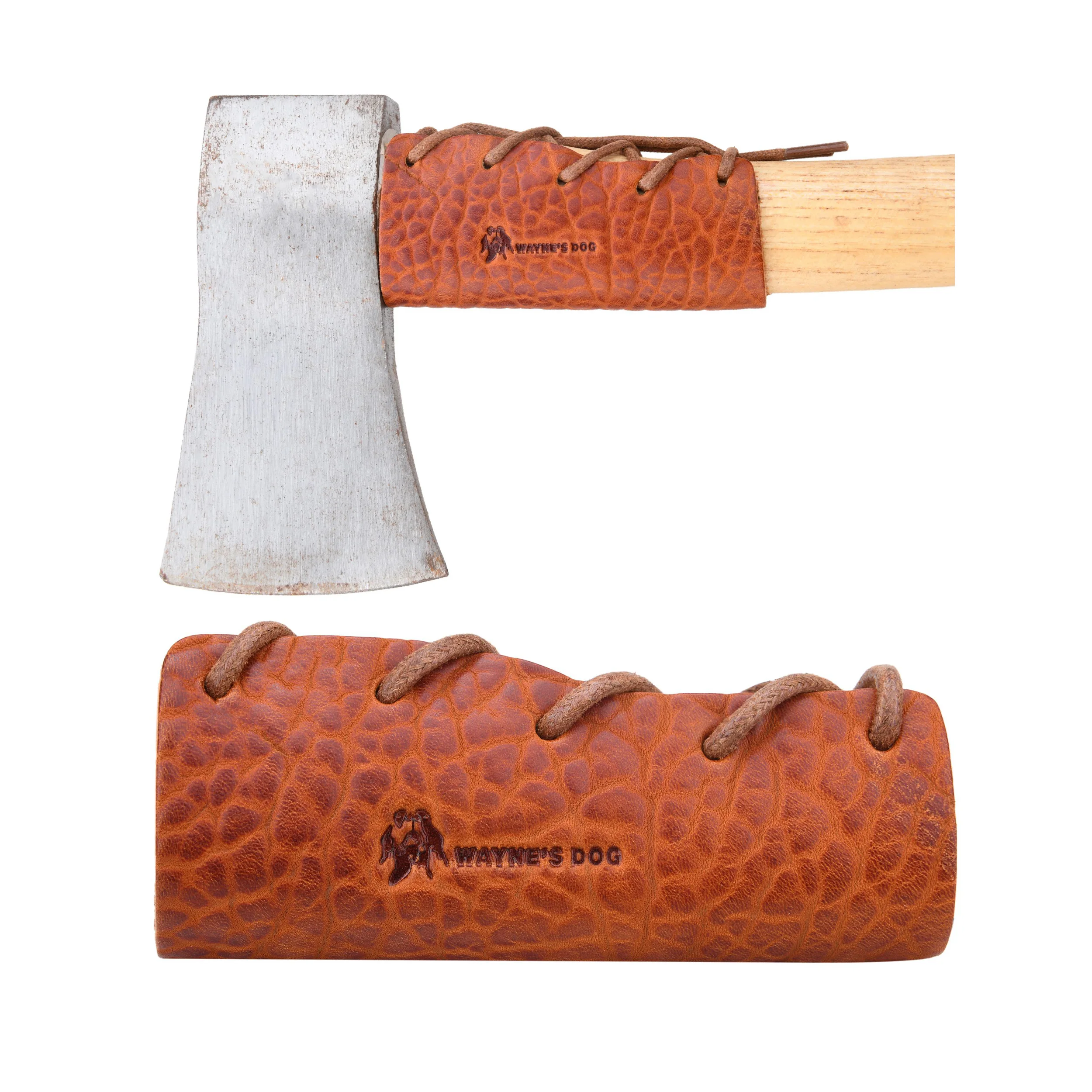 

WAYNE'S DOG Leather Axe Handle Protecteror Handle Guard Holster Covers For Double Bit ,Camping ,Garden Pick & Mattock In Brown